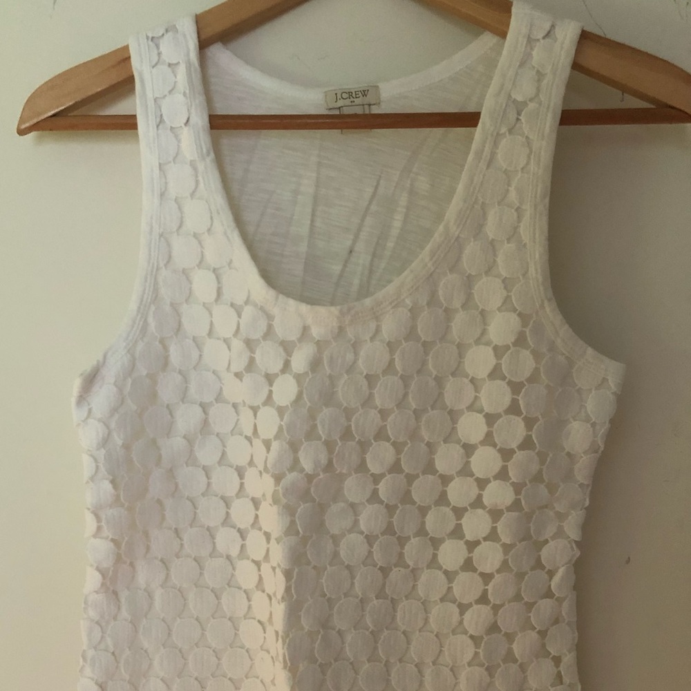 Jcrew white eyelet tank top